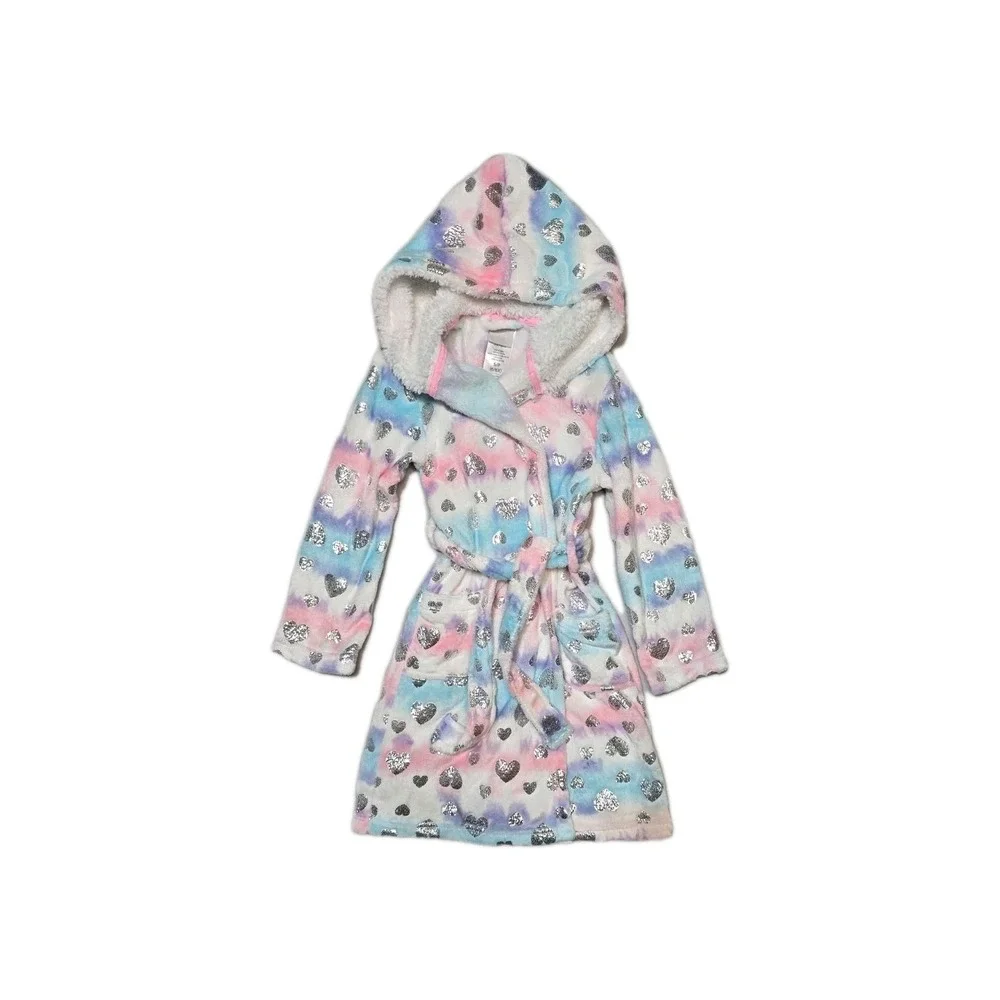 Jellifish Kids Girls Robe Hearts Print S 6